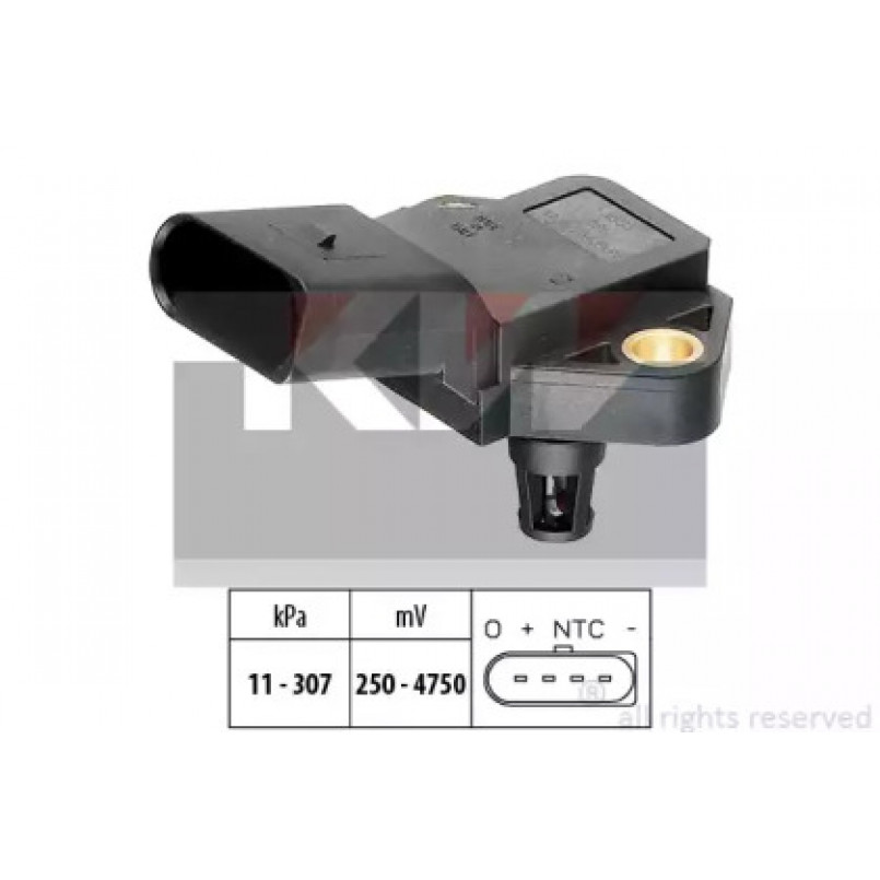 493 075 KW Датчик тиску повітря(вакуума) (аналог EPS 1.993.075/Facet 10.3075 )